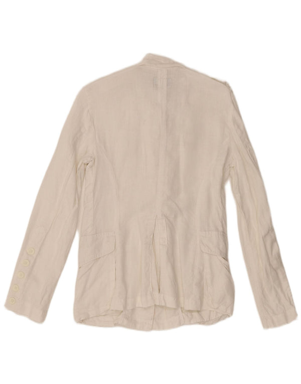 Calvin Klein Jeans Chaqueta militar para mujer UK 10 Small White Linen