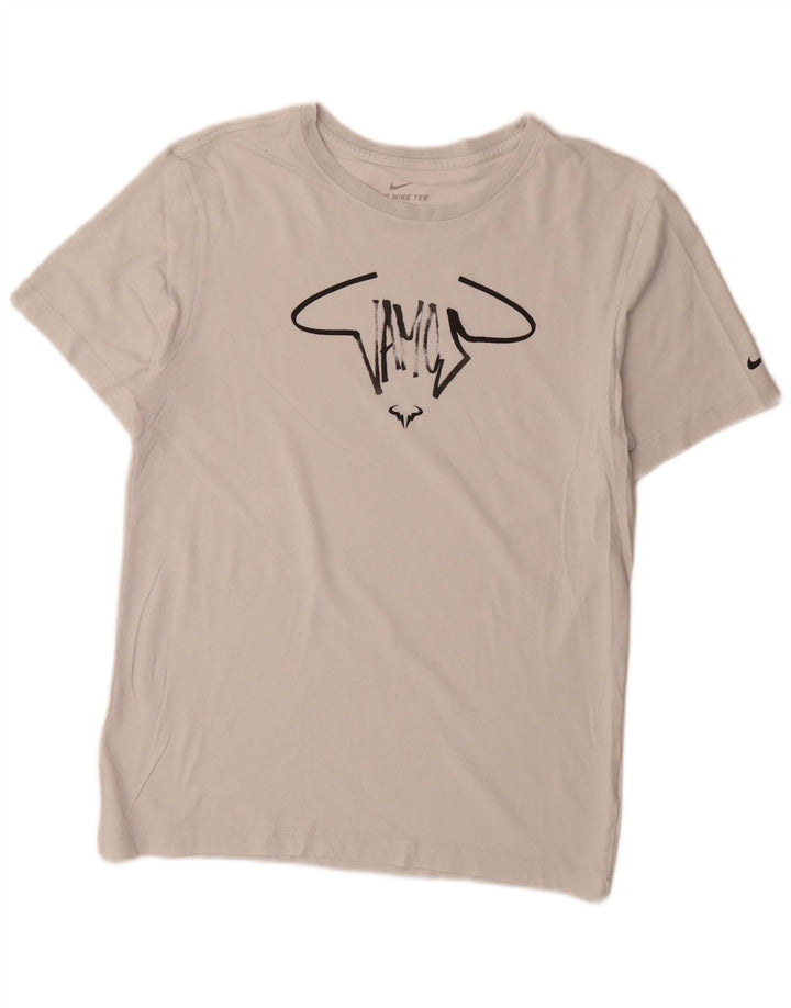 Nike Dri Fit Graphic Camiseta para hombre, talla pequeña, color blanco