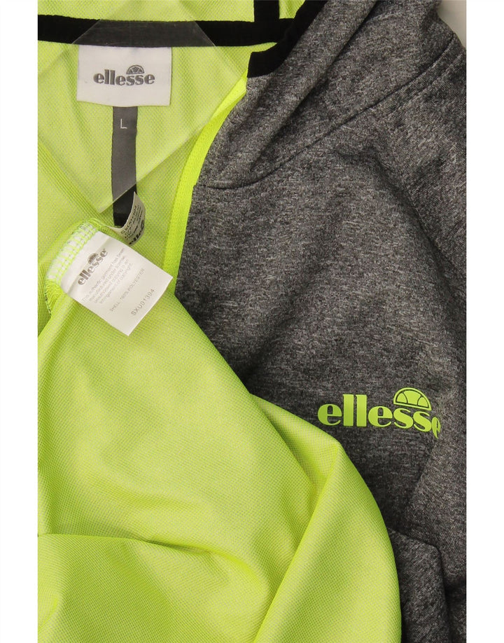 Ellesse - Chaqueta de chándal con capucha para hombre, poliéster gris grande