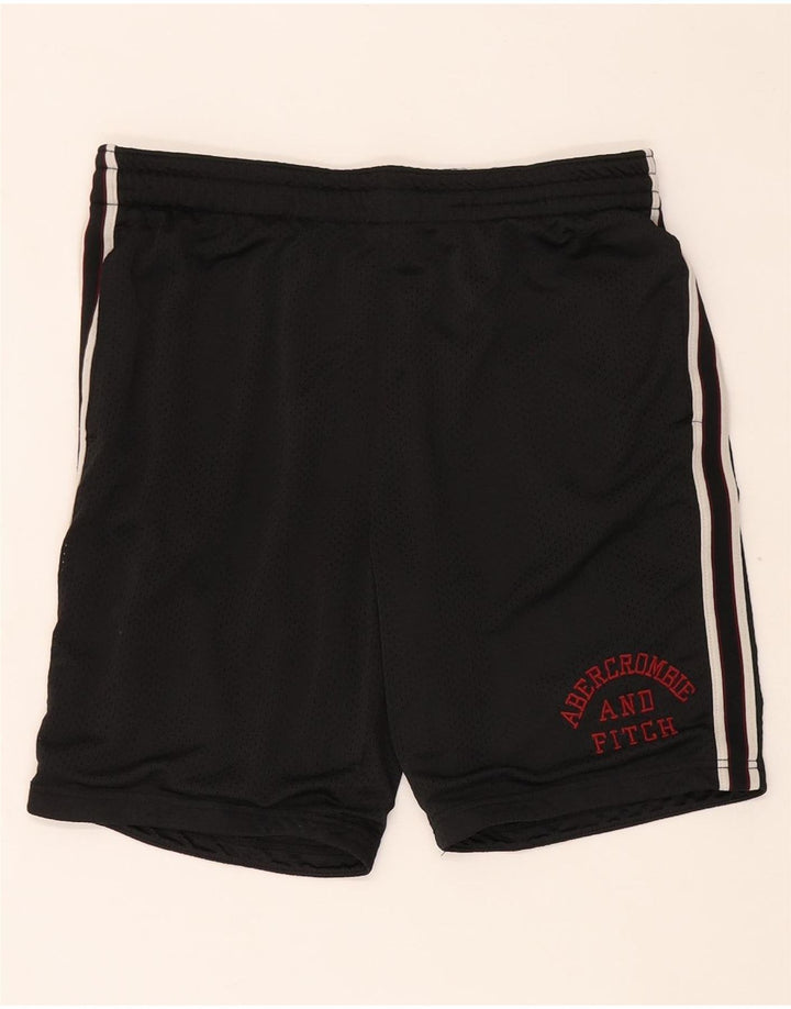 Abercrombie & Fitch Shorts deportivos con estampado para hombre Poliéster negro mediano