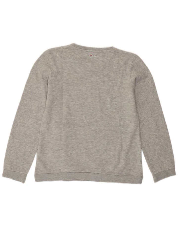 Fila - Sudadera gráfica para mujer (talla 40), algodón gris grande