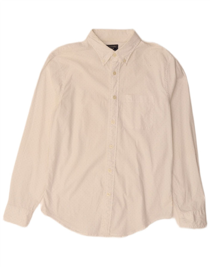 Camisa Abercrombie & Fitch Hombre Mediana Blanca Manchada