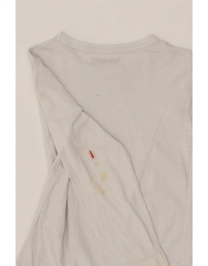 TIMBERLAND Boys Graphic Top Long Sleeve 7-8 Years White Cotton Vintage Timberland and Second-Hand Timberland from Messina Hembry 