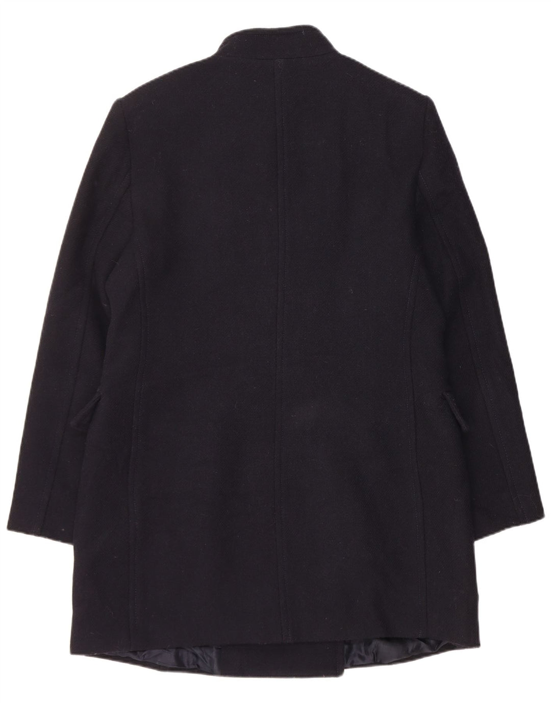 Zara Mujer Abrigo Cruzado ES 40 XL Lana Azul Marino