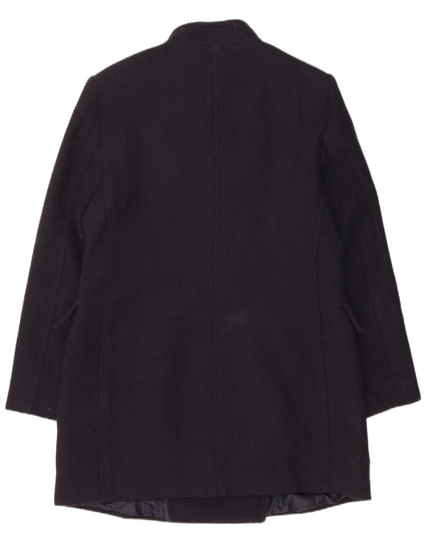 Zara Mujer Abrigo Cruzado ES 40 XL Lana Azul Marino