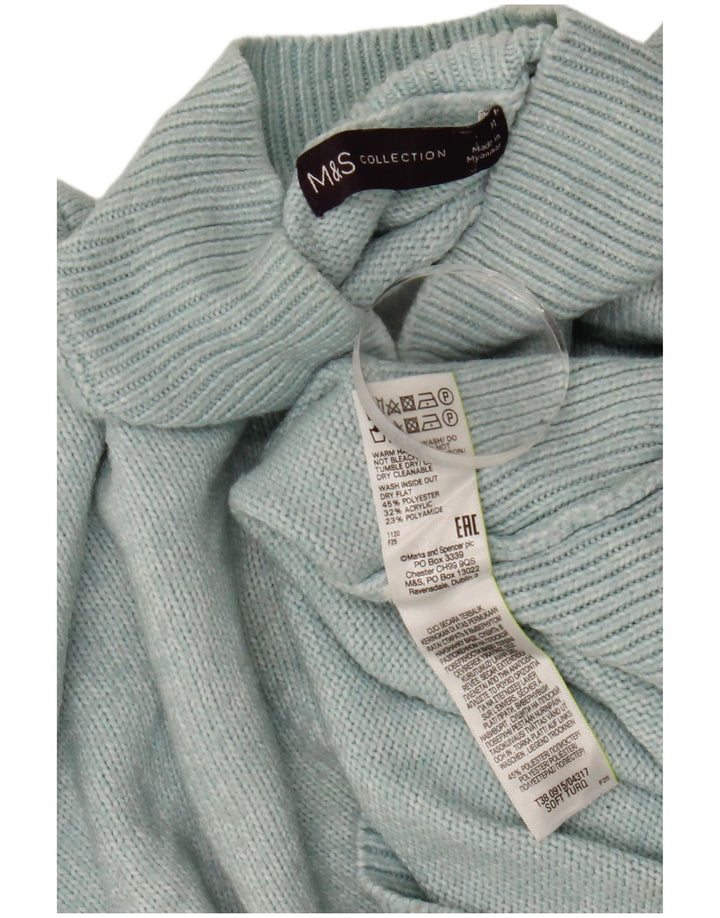 Marks & Spencer - Jersey con cuello alto para mujer, talla 40, talla M, color turquesa