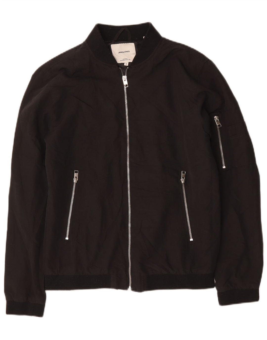 Jack & Jones Chaqueta Bomber para Hombre UK 36 Small Poliéster Negro