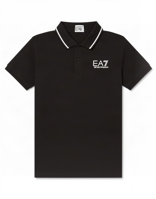 Emporio Armani Polo para niño 13-14 años Negro Algodón