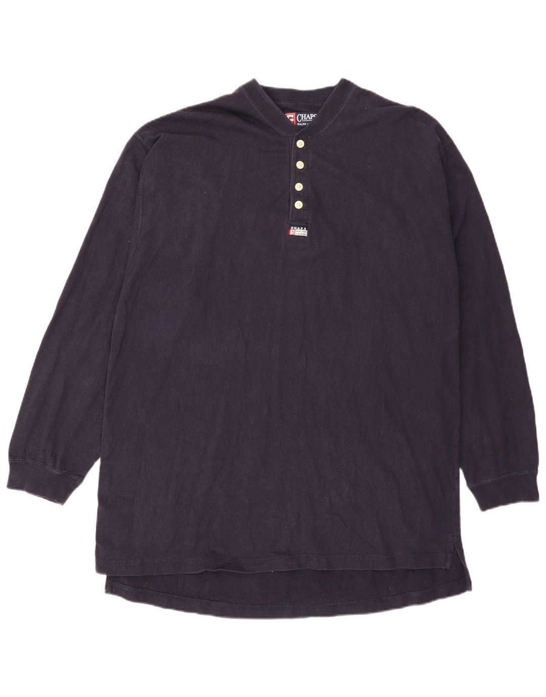 Chaps Mens Top Manga Larga 2XL Azul Marino Algodón