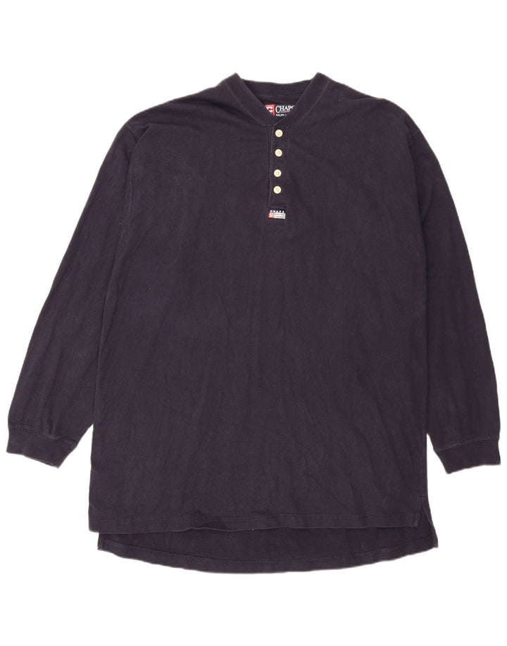 Chaps Mens Top Manga Larga 2XL Azul Marino Algodón