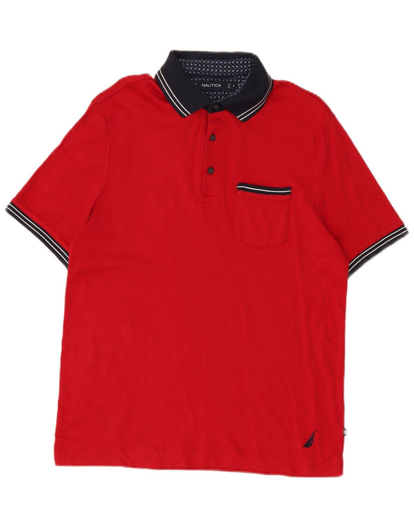 Polo Nautica Hombre Pequeño Color Rojo Bloque De Color