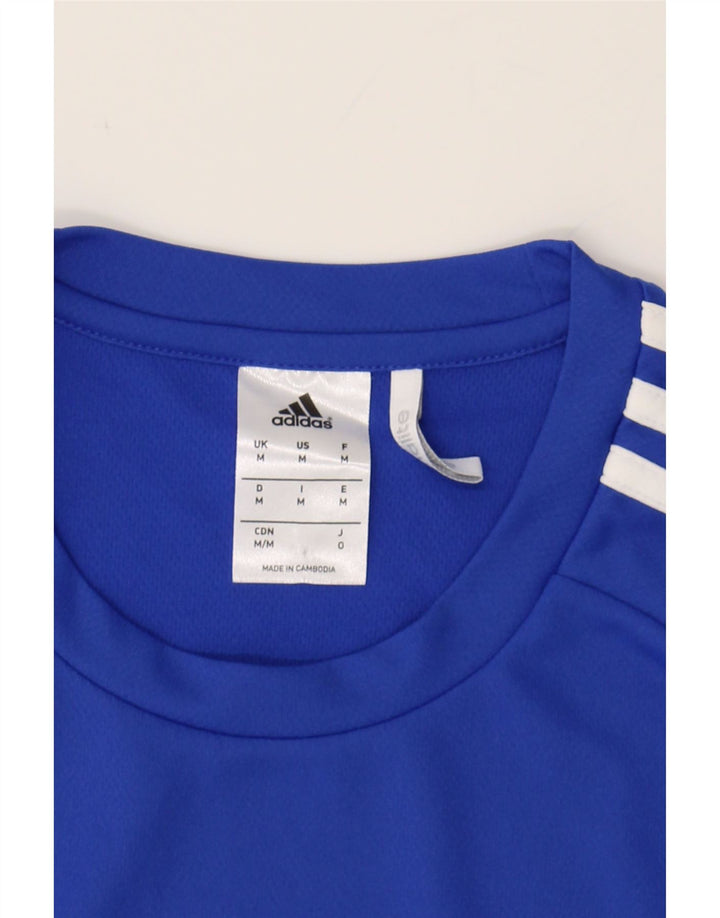 ADIDAS Mens Climalite T-Shirt Top Medium Blue Polyester Vintage Adidas and Second-Hand Adidas from Messina Hembry 