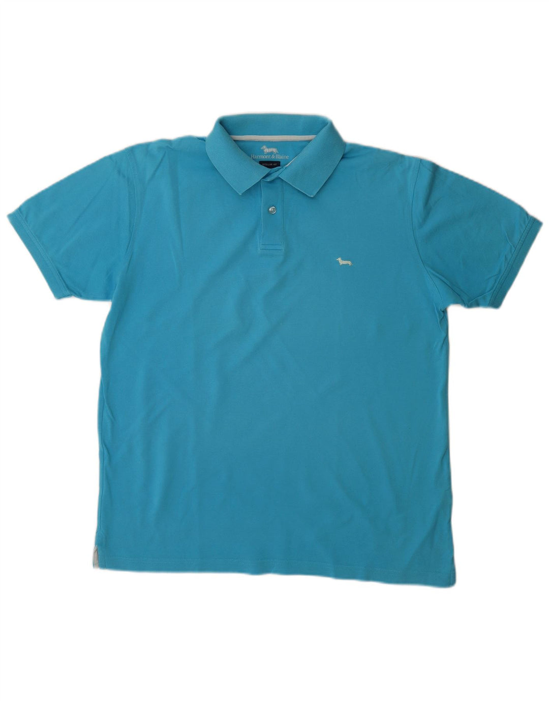 HARMONT & BLAINE Polo de corte regular para hombre de algodón azul grande