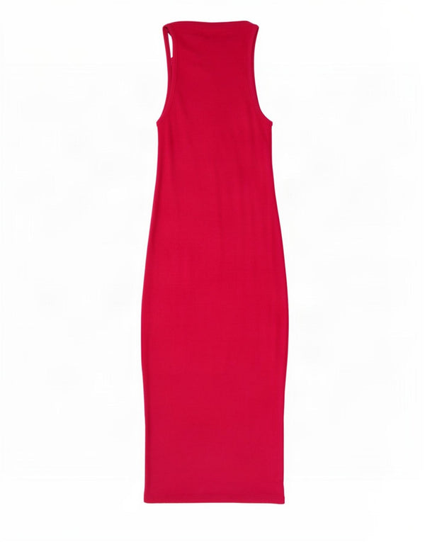 Zara Vestido largo sin mangas para mujer UK 42 Algodón rosa medio