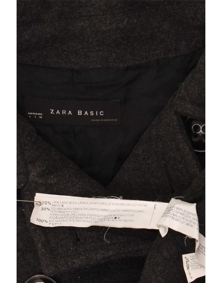 Zara Mujer Chaquetón UK 44 Grande Lana Gris