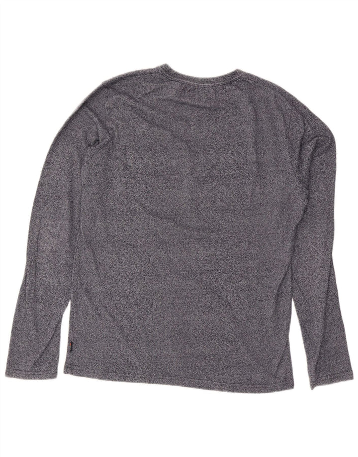 Superdry Top gráfico de manga larga con estampado gris grande para hombre