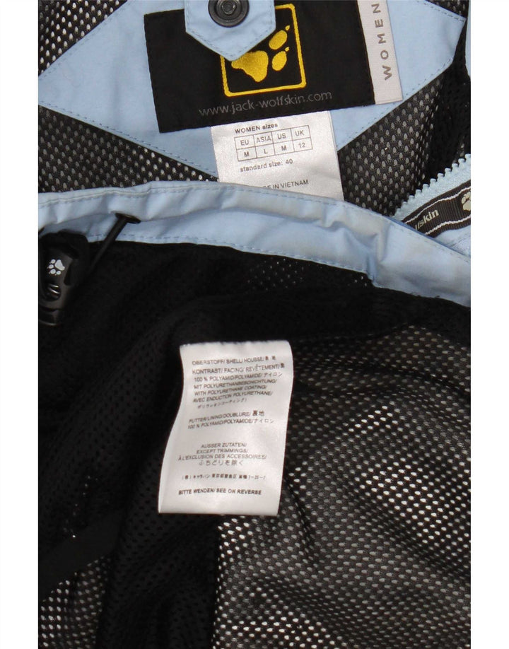 Jack Wolfskin Chaqueta impermeable con capucha para mujer UK 40 Poliamida azul medio