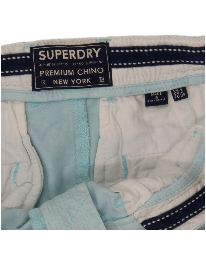 SUPERDRY Pantalones cortos chinos para mujer UK 6 XS W25 Azul