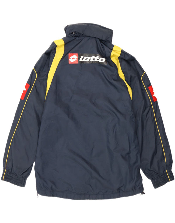 Lotto Chaqueta impermeable con capucha para hombre UK 40 Large Azul marino Poliéster Deportes