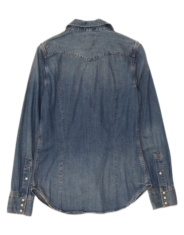 LEVI'S Womens Denim Shirt UK 10 Small Blue Cotton