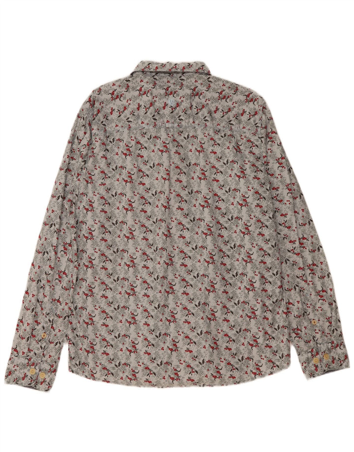 Camisa de hombre Fat Face grande con estampado floral gris