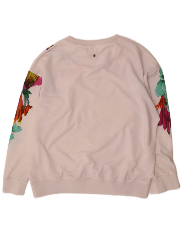 Mistral Sudadera para mujer Jumper UK 14 Medium White Floral Hawaiian