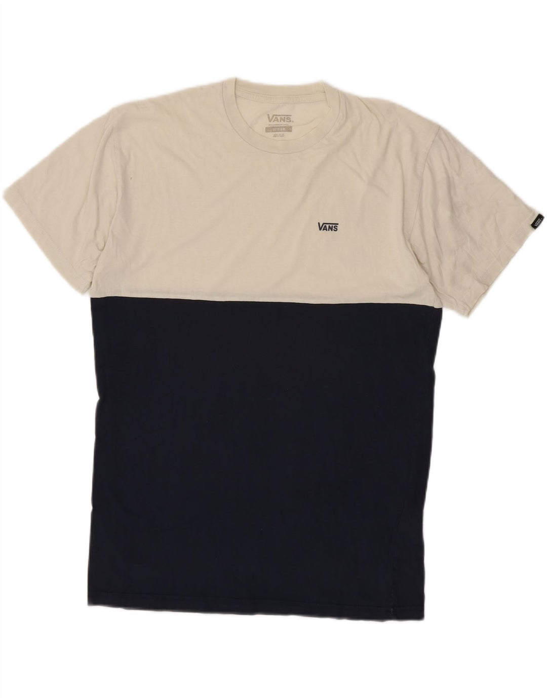 VANS Hombre Classic Fit Camiseta Top Medium White Colorblock