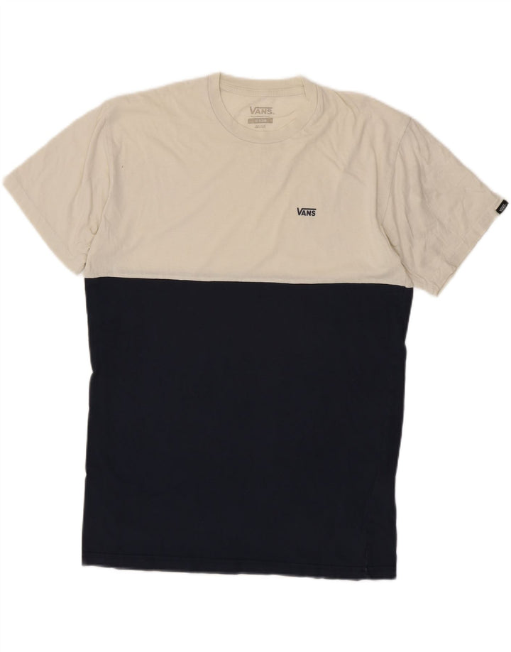 VANS Hombre Classic Fit Camiseta Top Medium White Colorblock