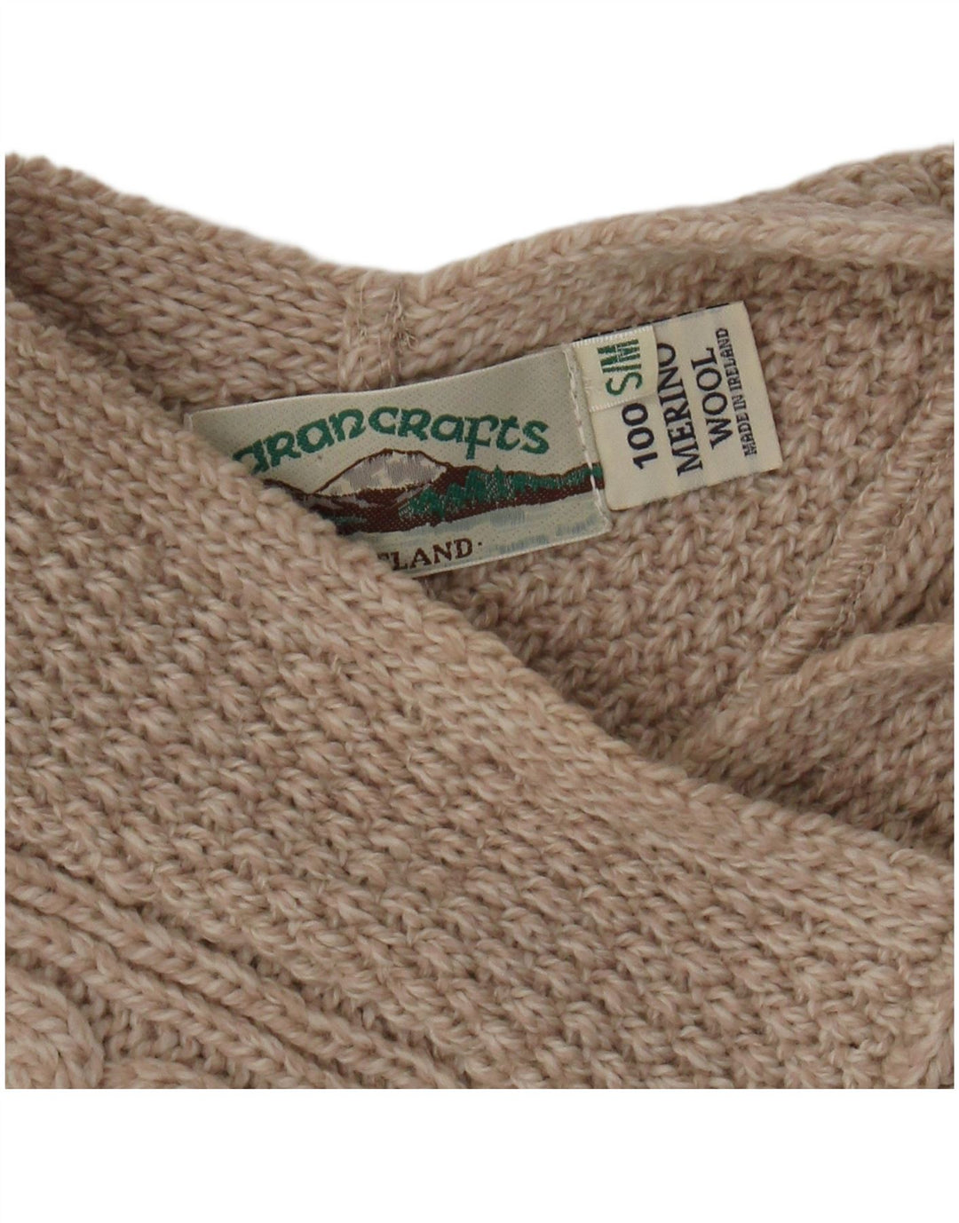 Aran Crafts Jersey Poncho de Gran tamaño para Mujer UK 10 Small Beige Lana Merino