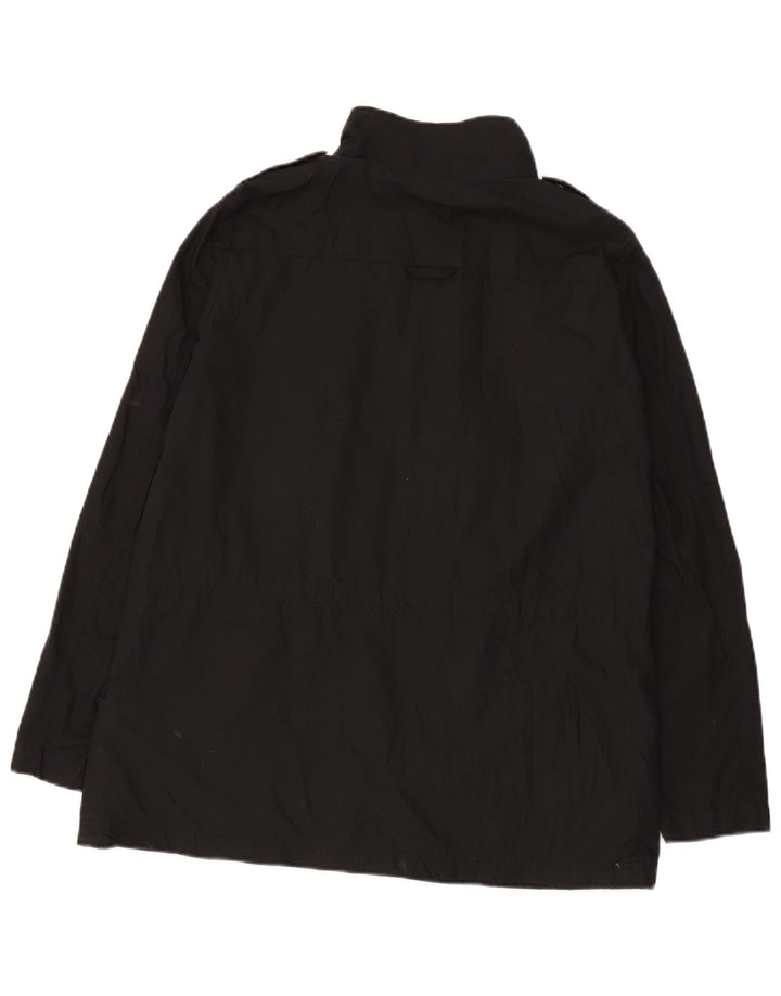 Zara Chaqueta Militar Mujer UK 46 Grande Negro