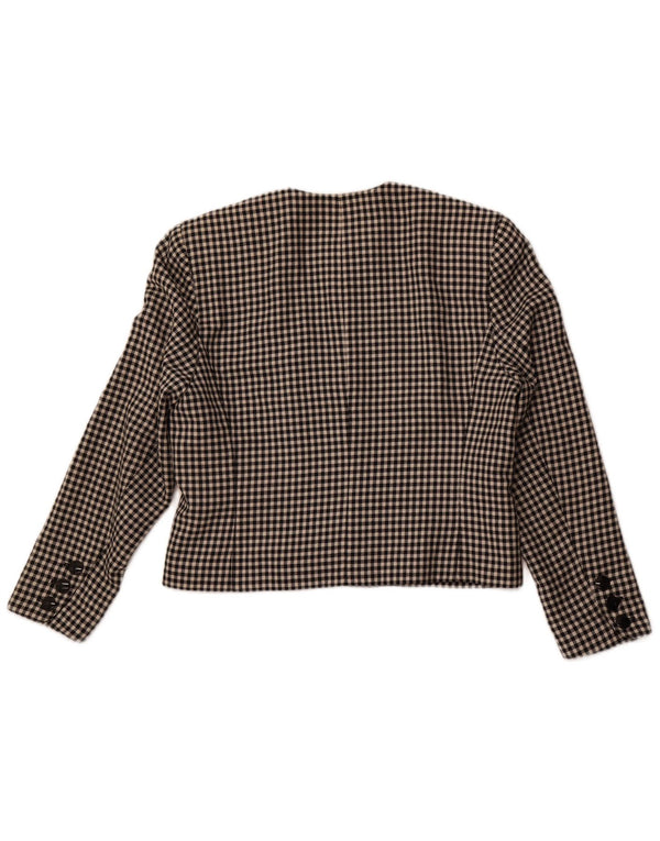 PORTARA Chaqueta tipo blazer corta de 5 botones para mujer EU 38 Medium Black Check