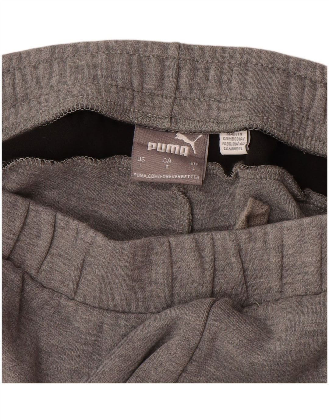 PUMA Pantalones de chándal para hombre de algodón color block en gris grande