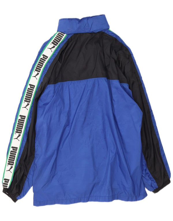 Puma Chaqueta impermeable gráfica holgada para hombre UK 42 XL Azul Colorblock Poliamida
