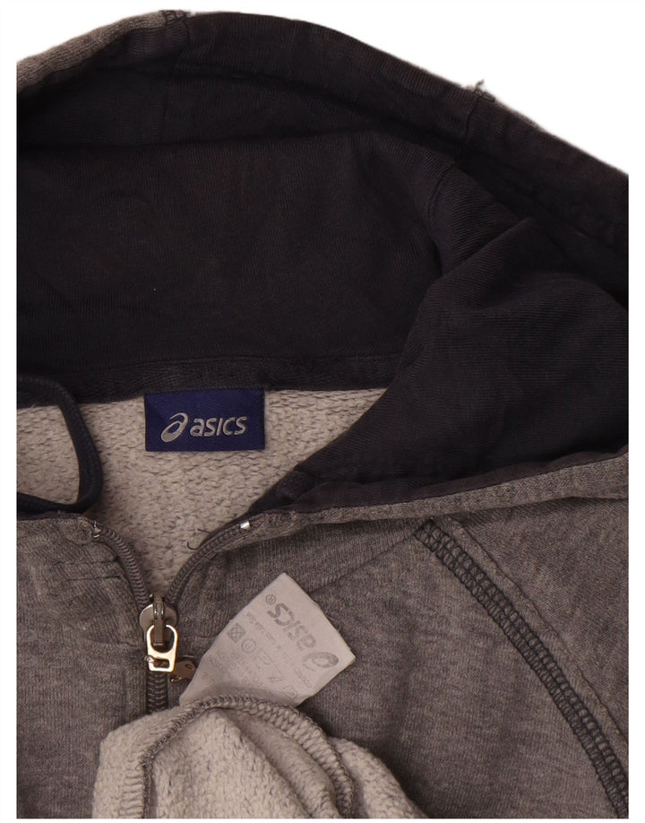 Asics Hombre Graphic Zip Sudadera Con Capucha Suéter Grande Gris Algodón