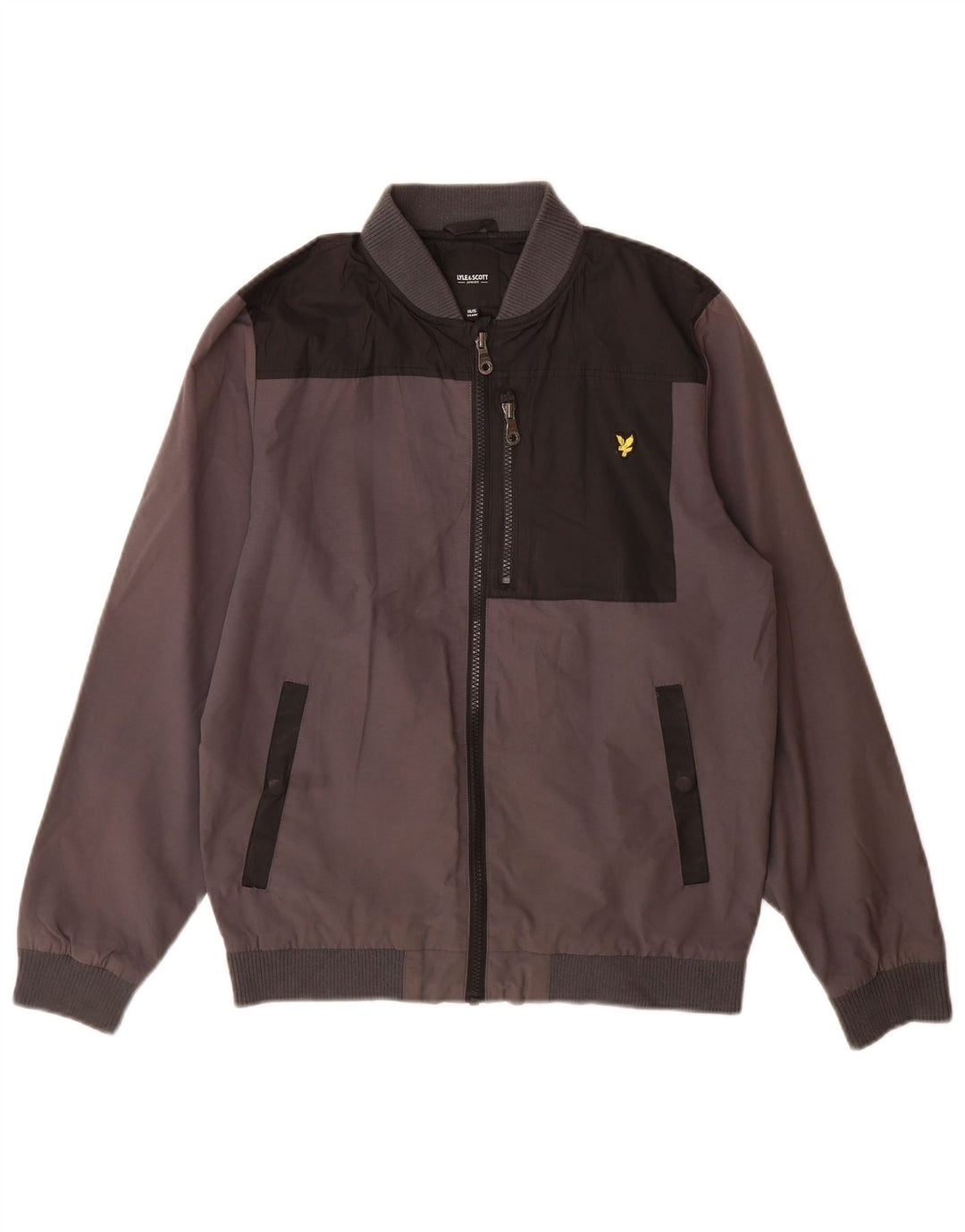 Lyle & Scott Cazadora bomber para niño 14-15 años Algodón color block gris