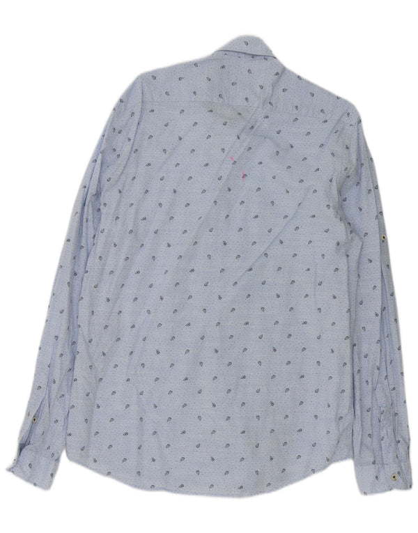 Zara Hombre Camisa Relaxed Fit Algodón Paisley Azul Grande