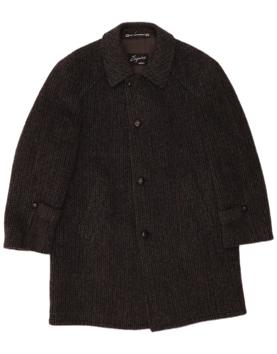 Esquire Abrigo para hombre IT 48 Lana virgen gris medio