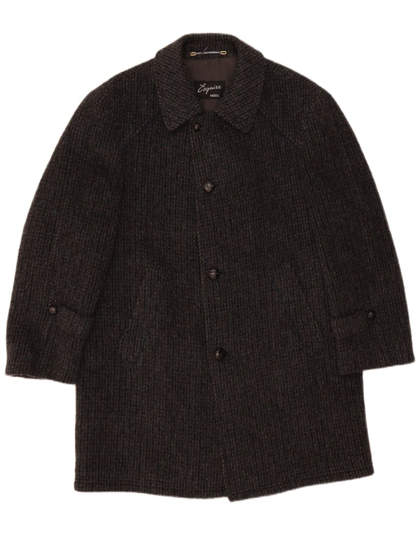 Esquire Mens Overcoat IT 48 Medium Grey Virgin Wool