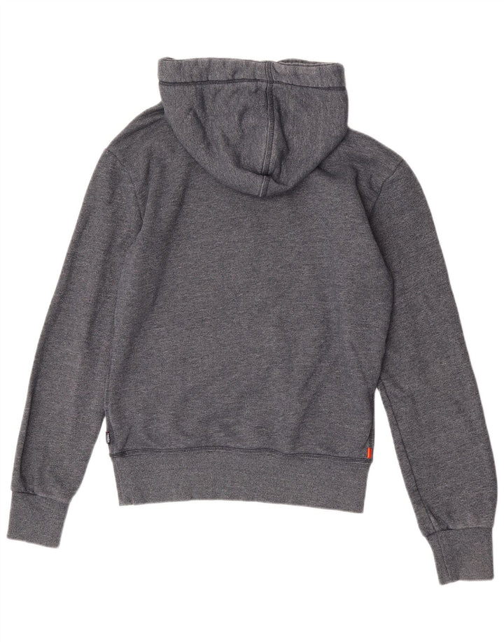 Superdry Jersey con capucha gráfica para hombre, talla pequeña, de algodón gris