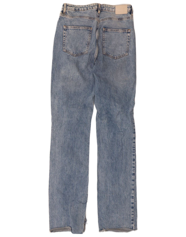 Zara Jeans Rectos De Cintura Alta Para Mujer EU 40 Medium W30 L33 Azul