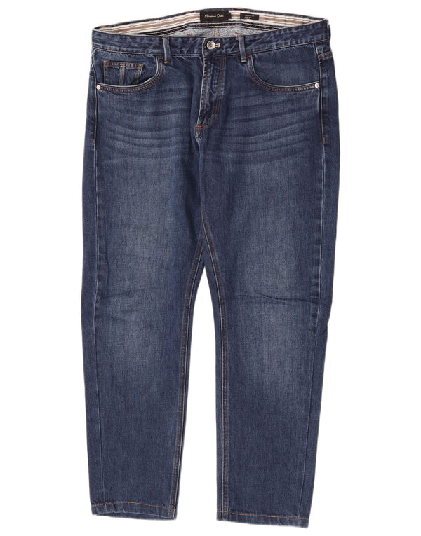 Massimo Dutti Jeans Rectos De Ajuste Casual Para Hombre EU 44 Large W34 L28 Azul