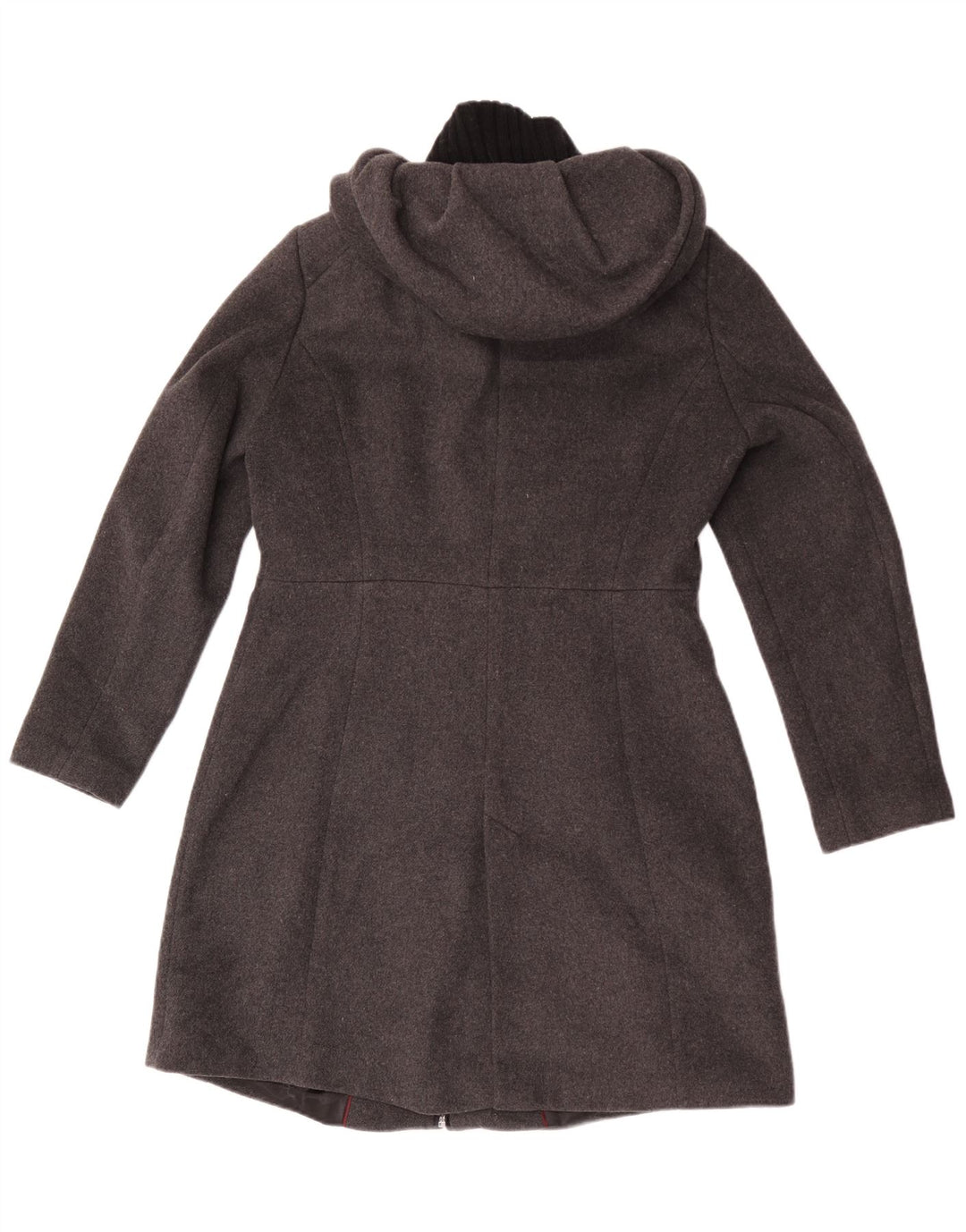 Zara Mujer Abrigo Con Capucha ES 40 XL Gris