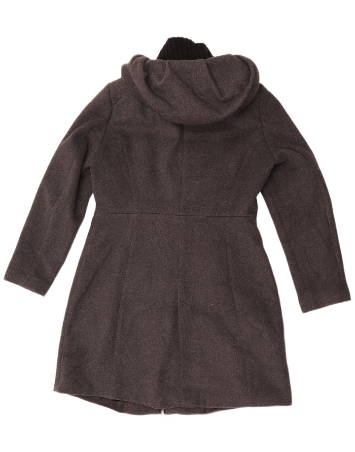 Zara Mujer Abrigo Con Capucha ES 40 XL Gris