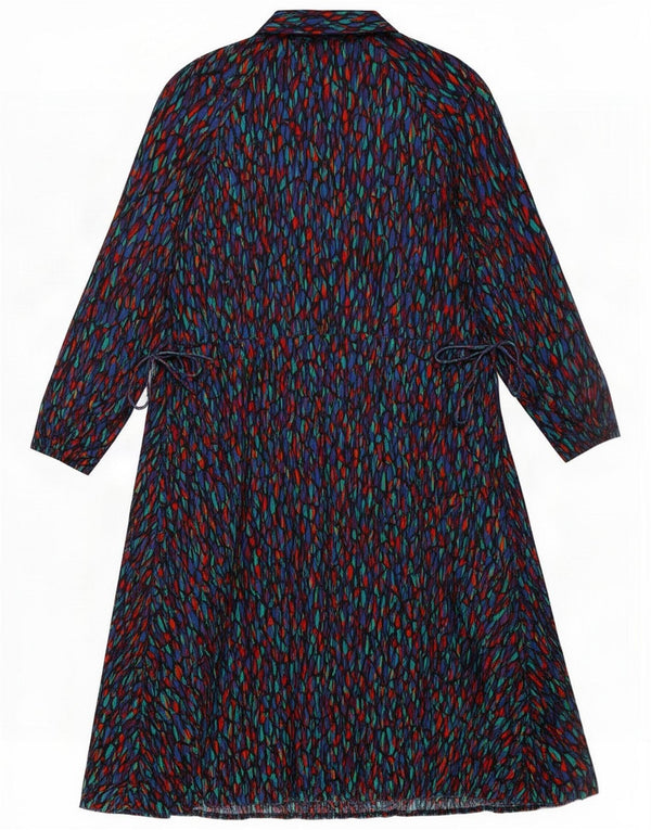 Vestido largo de manga larga con estampado abstracto para mujer de St Michael UK 20 2XL Azul