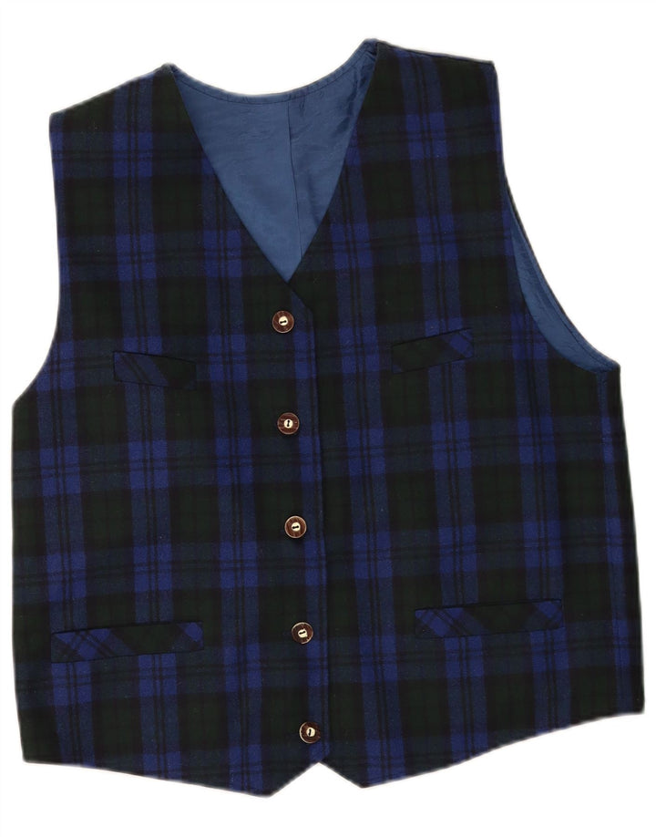 Chaleco Hammerschmid para mujer UK 40 XL Lana virgen a cuadros azules