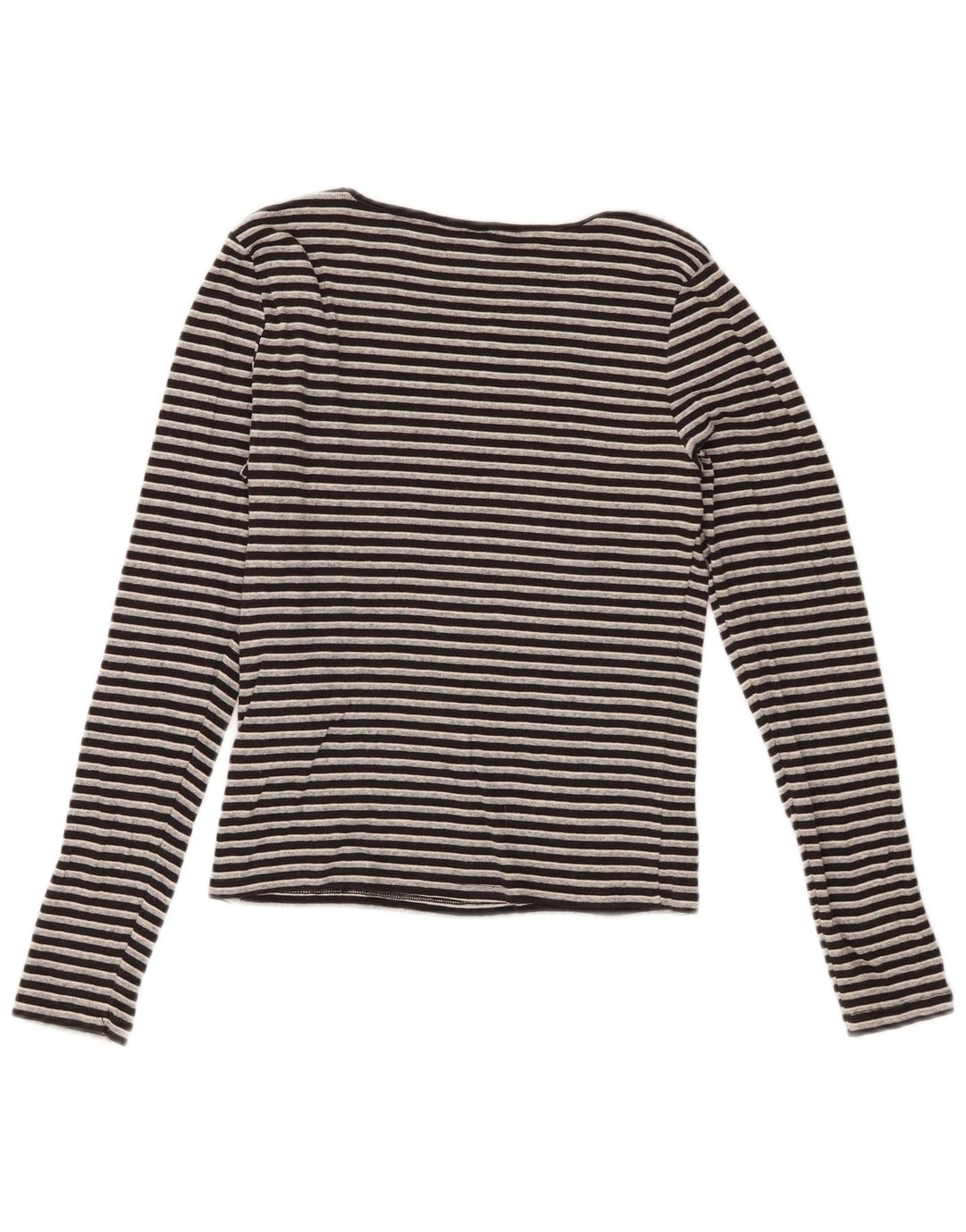 Levi's Top corto para mujer de manga larga UK 12 Algodón a rayas negro mediano