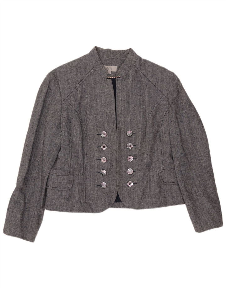 Marks & Spencer Chaqueta tipo blazer corta con doble botonadura para mujer UK 40 XL Gris
