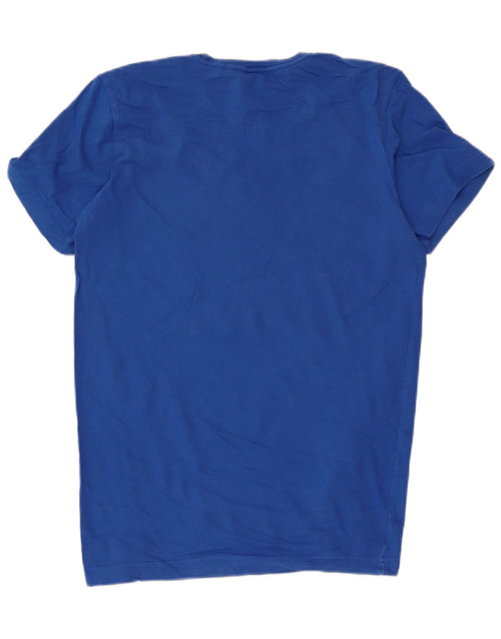 Adidas - Camiseta gráfica para hombre, talla pequeña, algodón azul