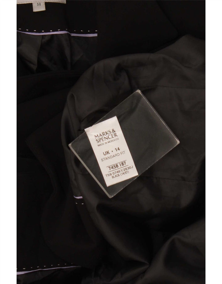 Marks & Spencer Chaqueta Blazer Corta de 1 Botón para Mujer UK 44 Mediana Negra
