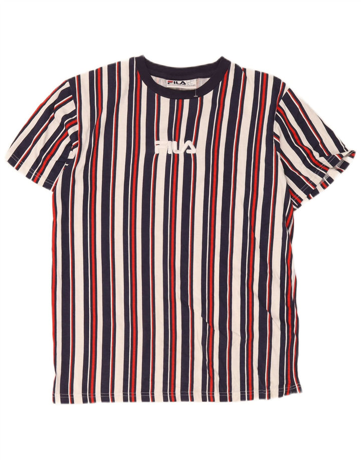 Fila Camiseta gráfica para hombre Top Small de algodón a rayas multicolor